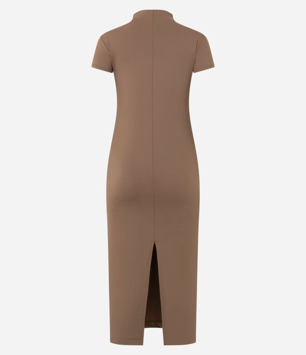 Vestido Tubito Básico con Cuello Alto y Encaje Trasero 6