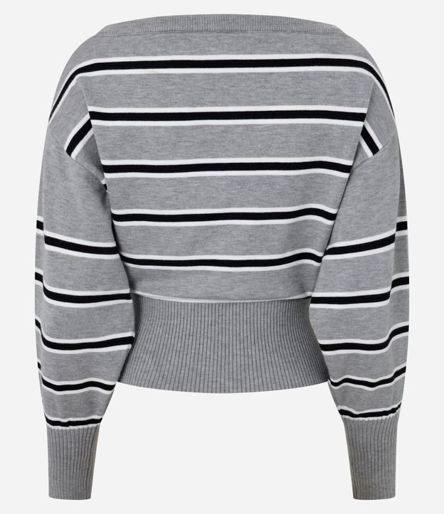 Blusa en Tricot a Rayas con Mangas Largas 6