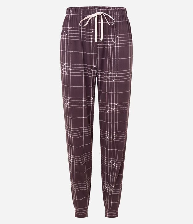 Pantalón de Pijama en Peach Touch con Estampado de Cuadros 5