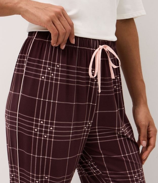 Pantalón de Pijama en Peach Touch con Estampado de Cuadros 3