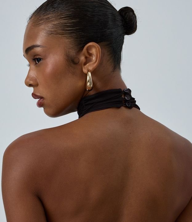 Vestido Midi Halter en Tule con Escote Traspasado 4