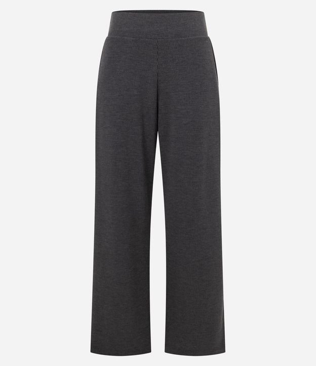 Pantalón Recto en Anarruga con Cintura Elástica y Bolsillos Laterales