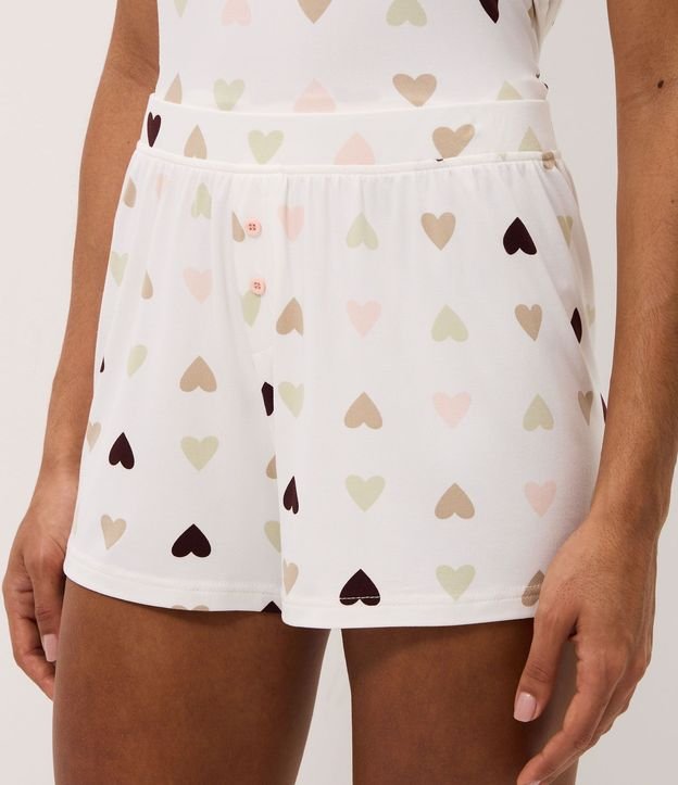 Short de Pijama Peach Touch con Estampado de Corazón 2
