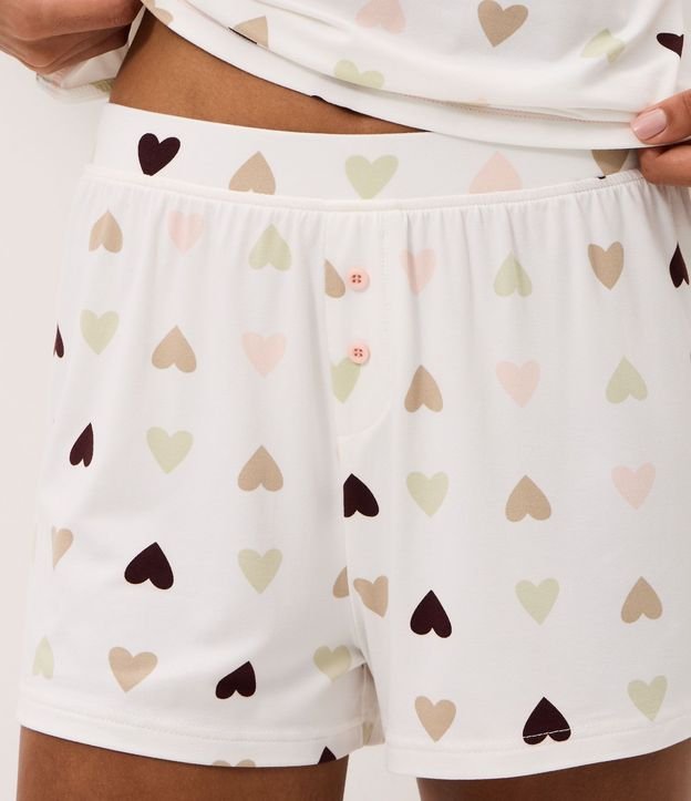 Short de Pijama Peach Touch con Estampado de Corazón 3