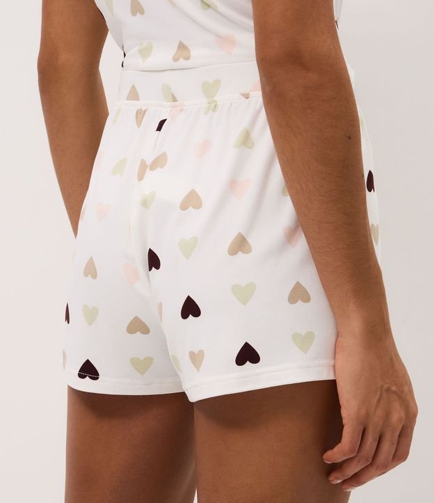 Short de Pijama Peach Touch con Estampado de Corazón 4