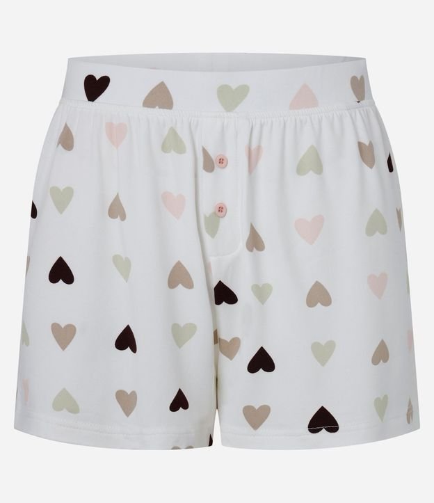 Short de Pijama Peach Touch con Estampado de Corazón 5