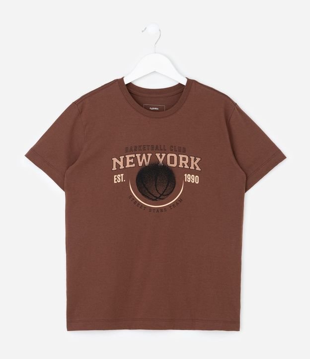 Remera Infantil con Estampado Baloncesto New York – Talle 5 a 14 años 2