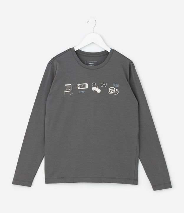 Remera Infantil con Estampado Ícones Gamer – Talle 5 a 14 años 2