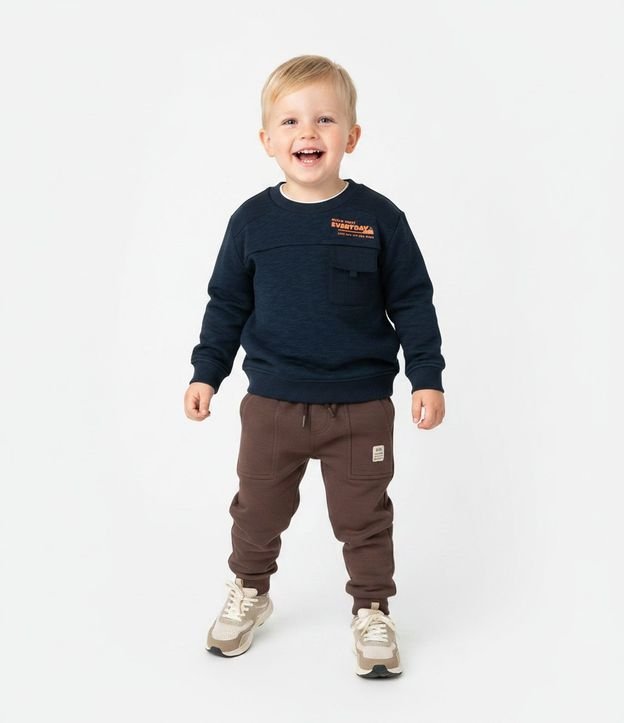 Pantalón Infantil en Modal con Recortes y Bolsillos - Talle 1 a 6 años