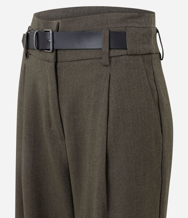 Pantalón Recto Texturizada con Cinturón 6
