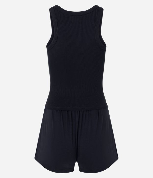 Pijama Corto en Rib con Musculosa Básica y Short 3