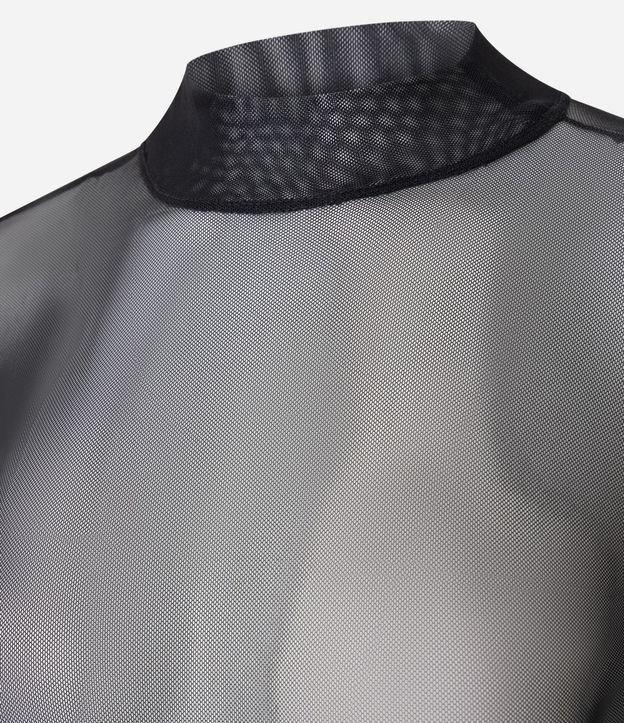 Blusa en Tule con Transparencia y Cuello Alto 6