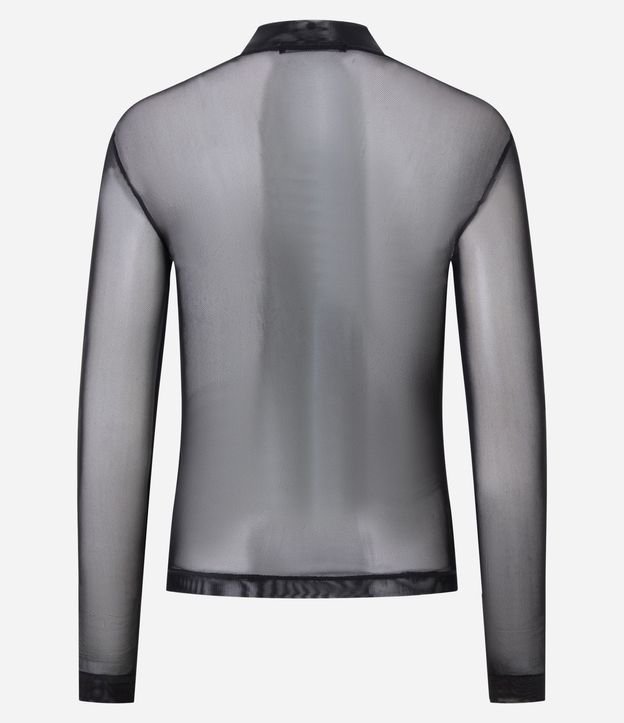 Blusa en Tule con Transparencia y Cuello Alto 7