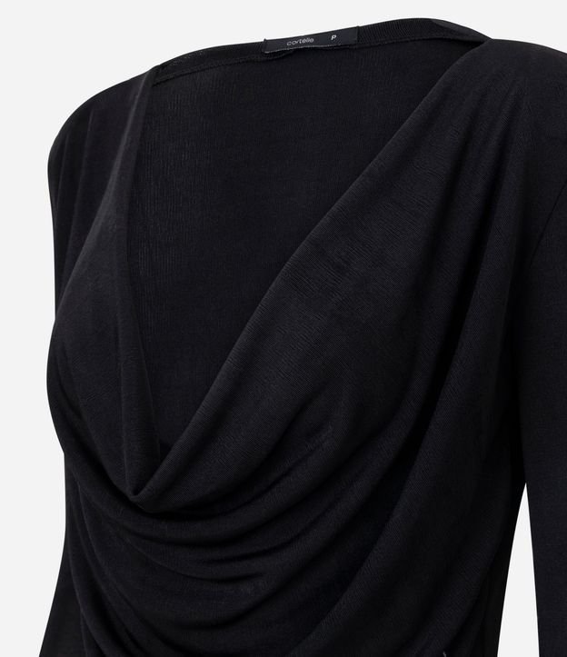 Blusa Manga Larga con Escote Degage y Hombreras 5