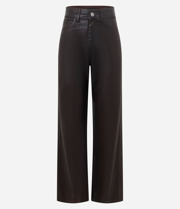 Pantalón Recto en Jeans Resinado con Cintura Alta 5