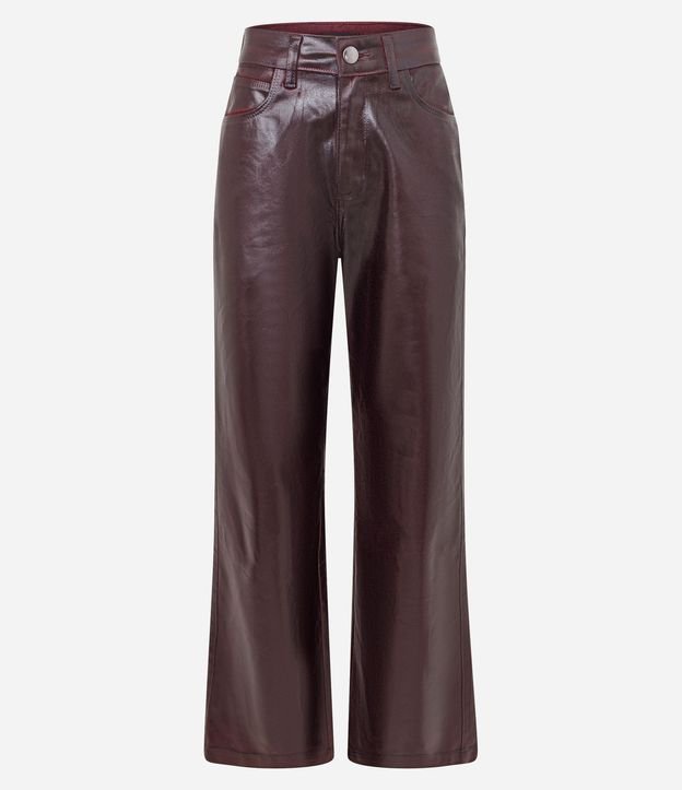 Pantalón Recto en Jeans Resinado con Cintura Alta 5