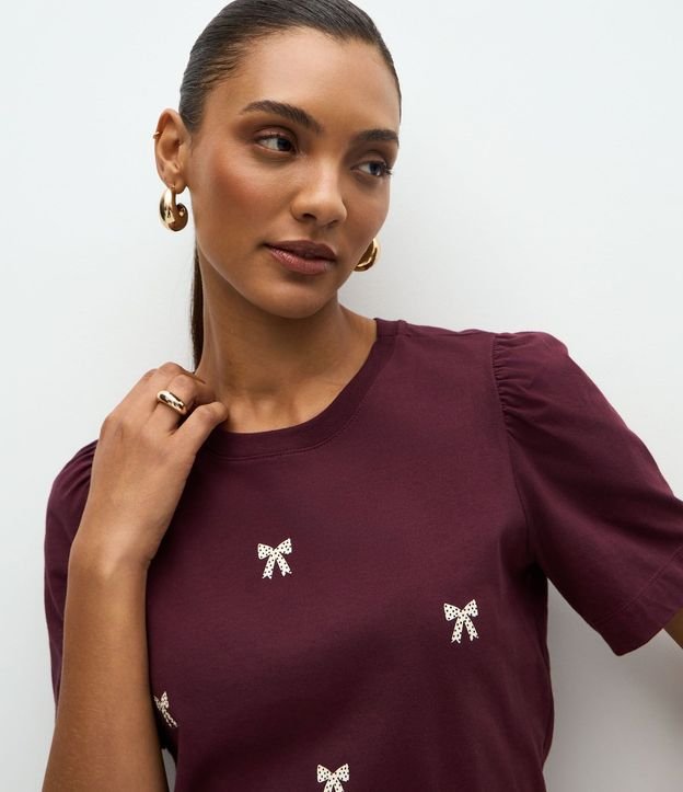 Blusa Manga Corta en Algodón con Estampado de Lacitos 3