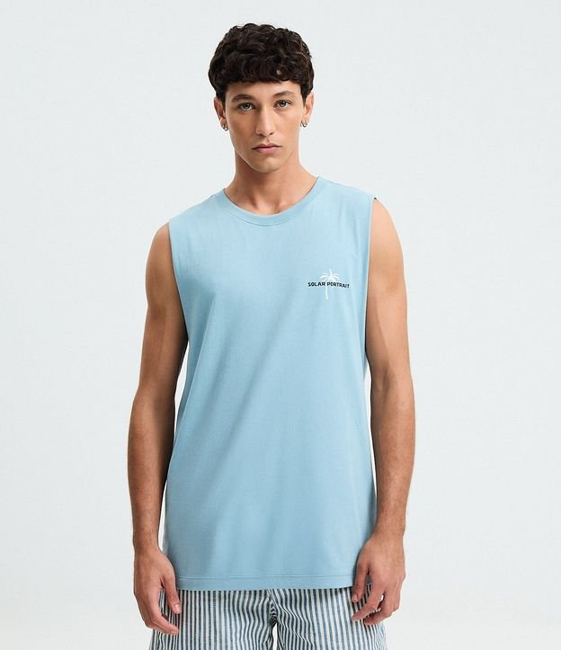 Musculosa Comfort en Algodón con Estampa de Palmera