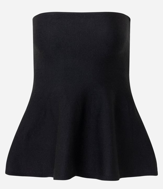 Blusa sin Breteles en Punto con Peplum en el Ruedo 4