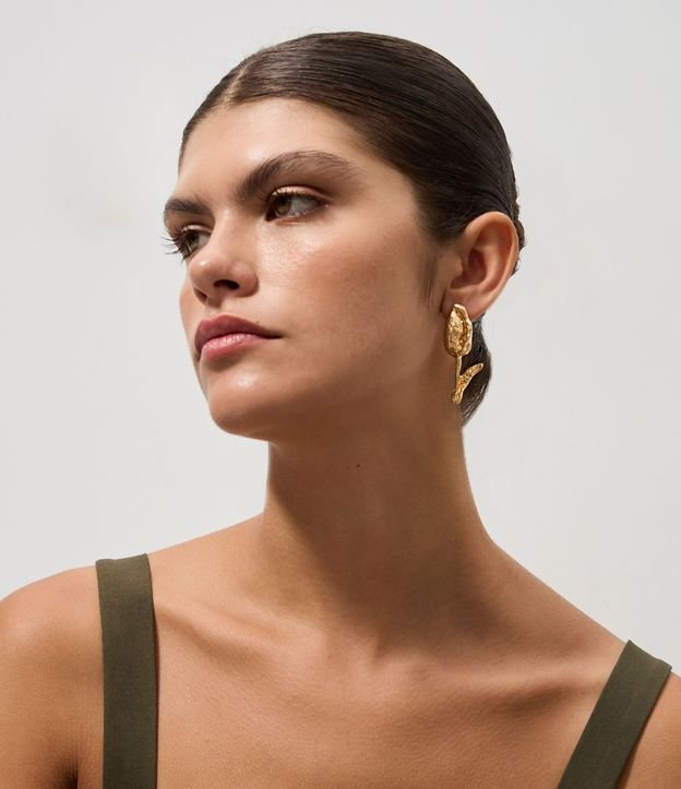 Caravanas Ear Cuff en Metal con Diseño de Tulipán 3