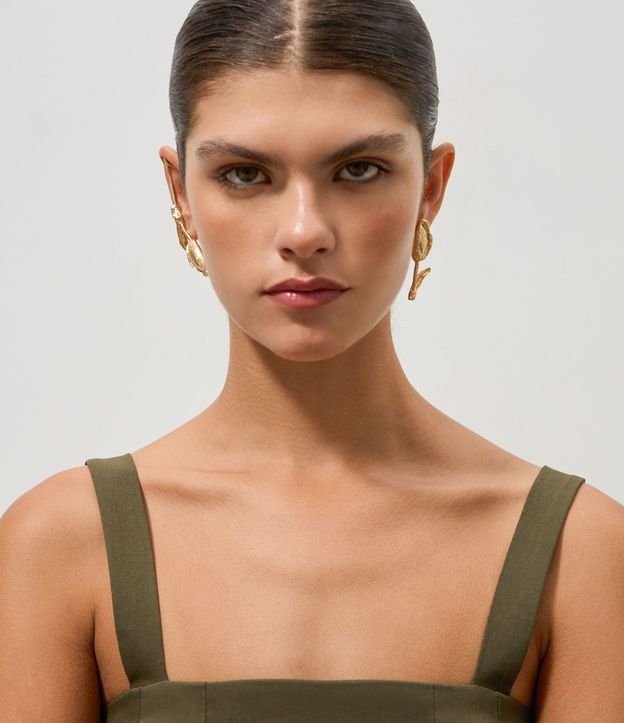 Caravanas Ear Cuff en Metal con Diseño de Tulipán 4
