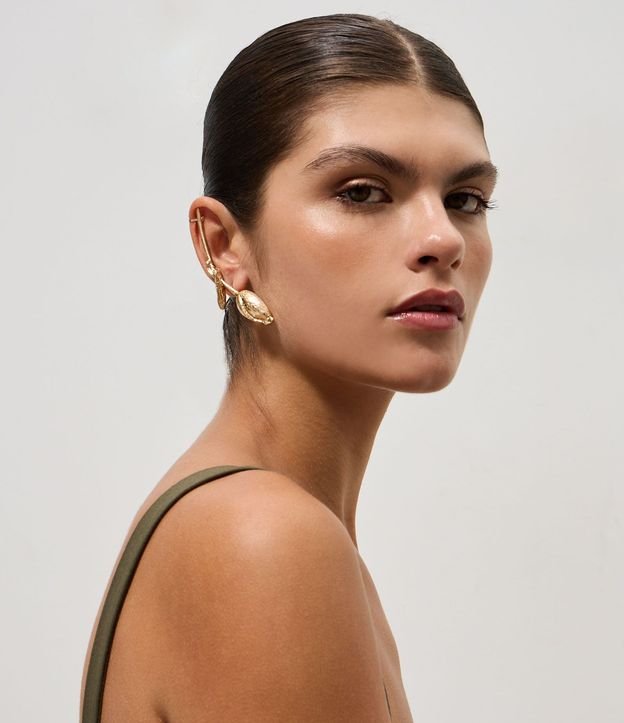 Caravanas Ear Cuff en Metal con Diseño de Tulipán 5
