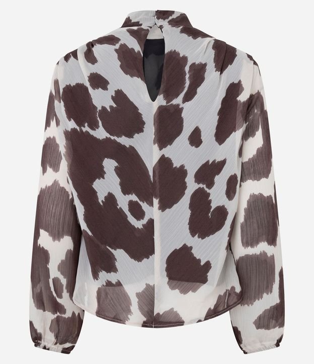 Blusa Manga Larga Animal Print con Cuello Alto 9