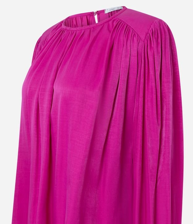 Blusa Amplia Satinada con Franzidos y Hombreras 6