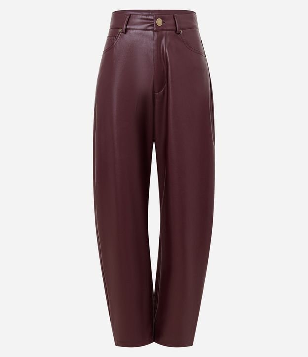 Pantalón Barrel en PU con Cintura Alta 5