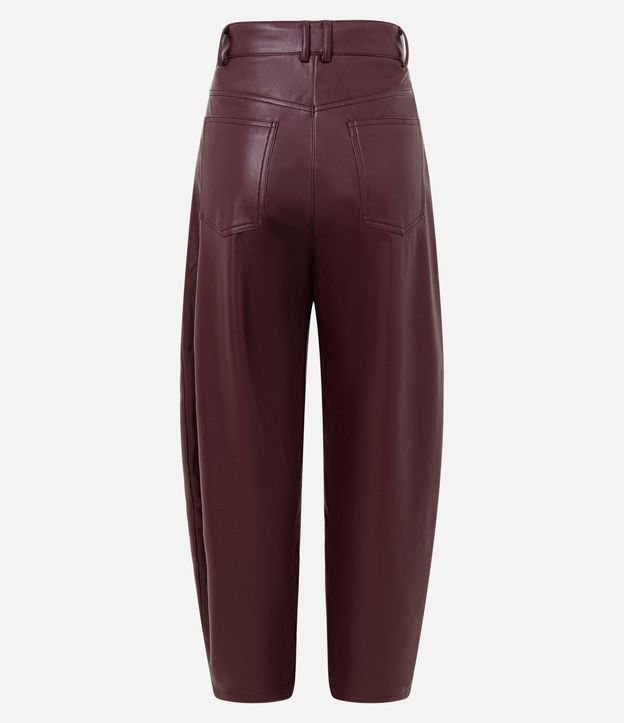 Pantalón Barrel en PU con Cintura Alta 6