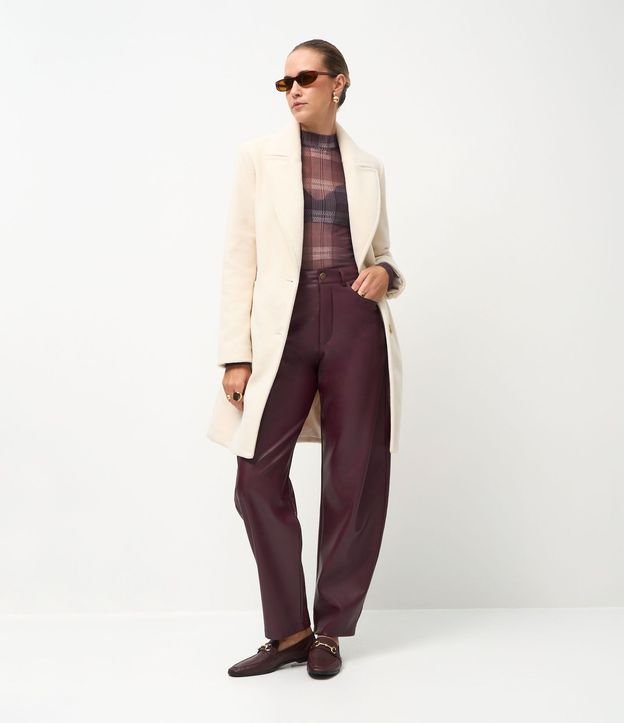 Pantalón Barrel en PU con Cintura Alta 1