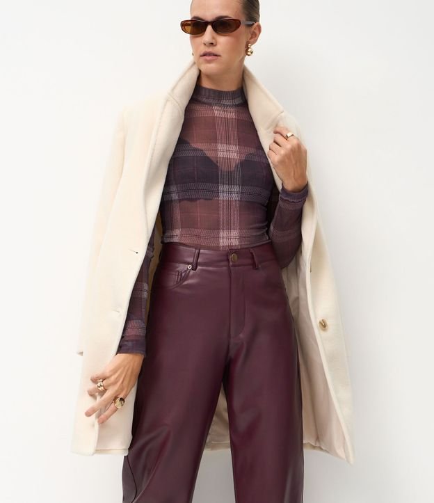 Pantalón Barrel en PU con Cintura Alta 2