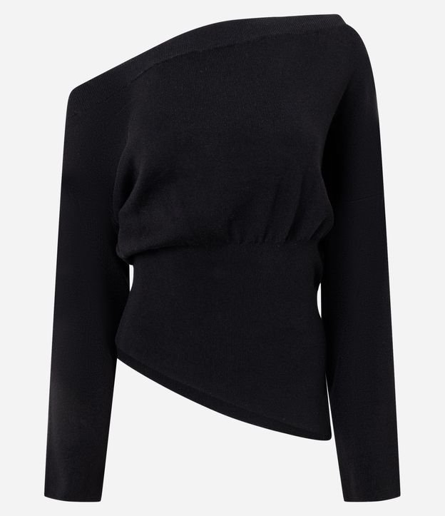 Blusa en Punto con Hombro Caído y Ruedo Asimétrico 5