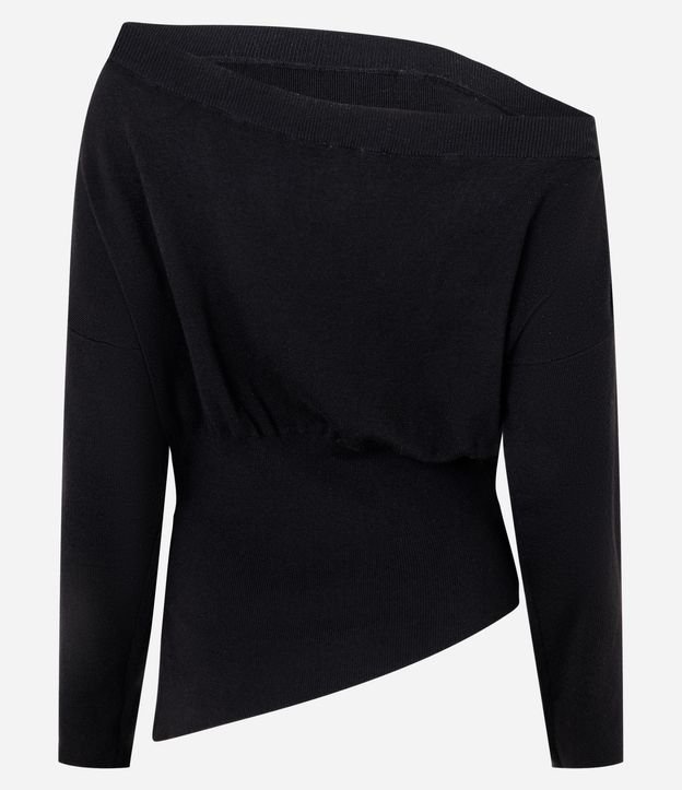 Blusa en Punto con Hombro Caído y Ruedo Asimétrico 6