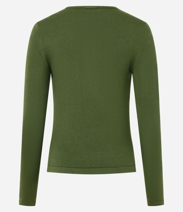 Blusa Regular en Punto con Adorno en el Escote 6