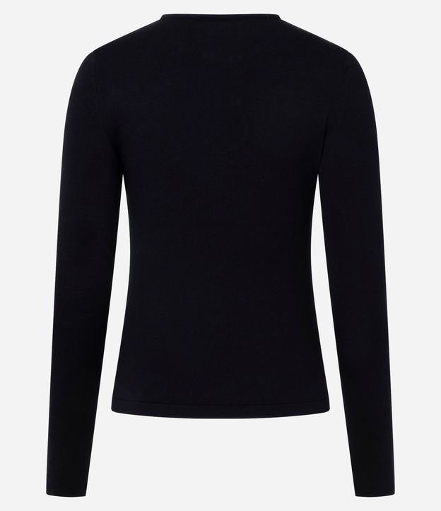 Blusa Regular en Punto con Adorno en el Escote 7