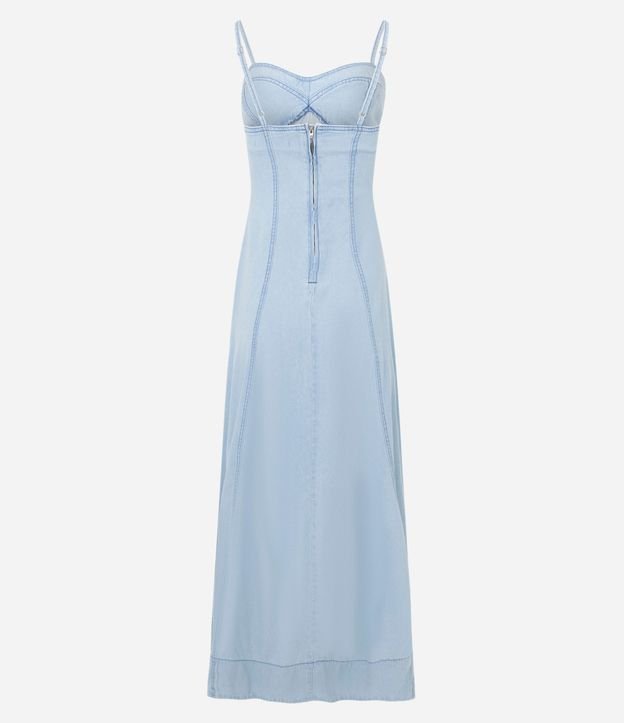 Vestido Largo en Jeans con Escote Corazón y Recortes 7