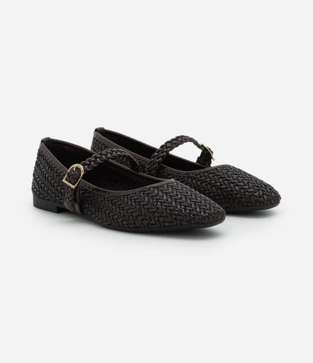 Zapatilla Metalizada con Textura Trenzada y Tira con Hebilla 4