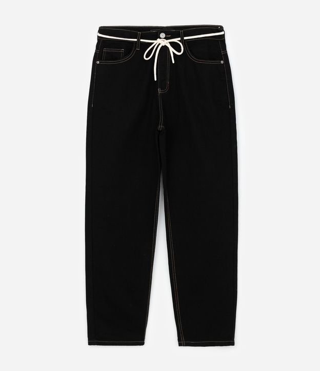 Pantalón Baggy en Sarga con Costura Contrastante y Cordón en la Cintura 6