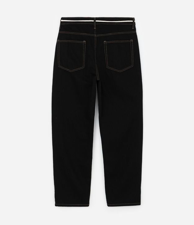 Pantalón Baggy en Sarga con Costura Contrastante y Cordón en la Cintura 7