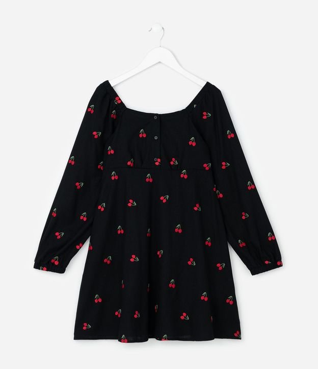 Vestido Infantil con Bordado de Cereza – Talle 5 a 14 años