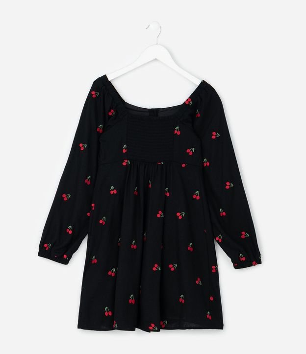 Vestido Infantil con Bordado de Cereza – Talle 5 a 14 años 2