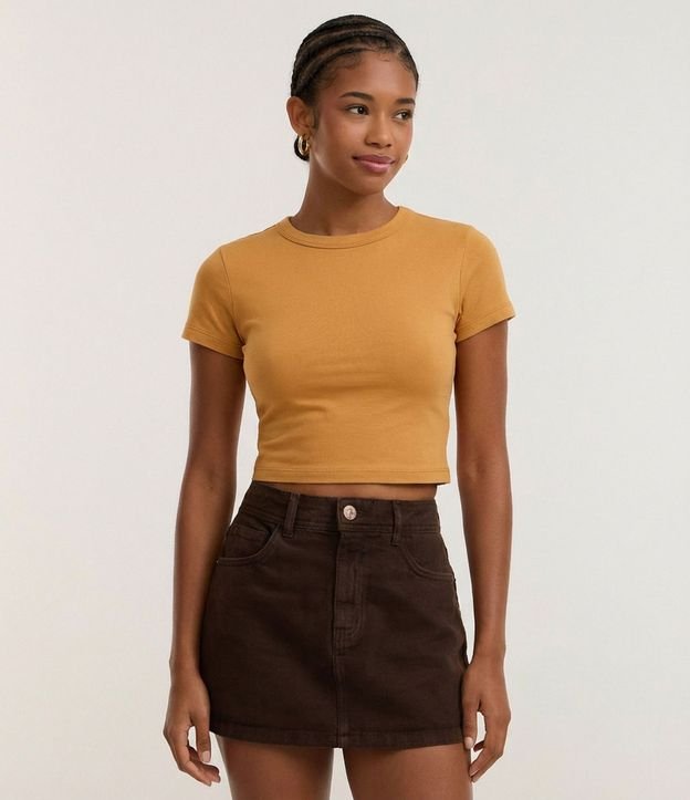 Blusa Baby Tee en Algodón con Sisa Deslocada