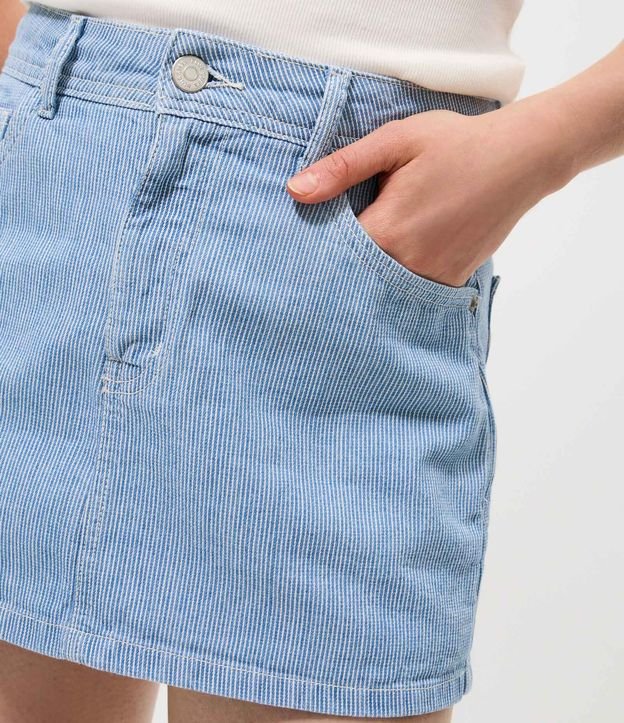 Short Pollera Listrado sin Sarga con Trabillas y Bolsillos 3