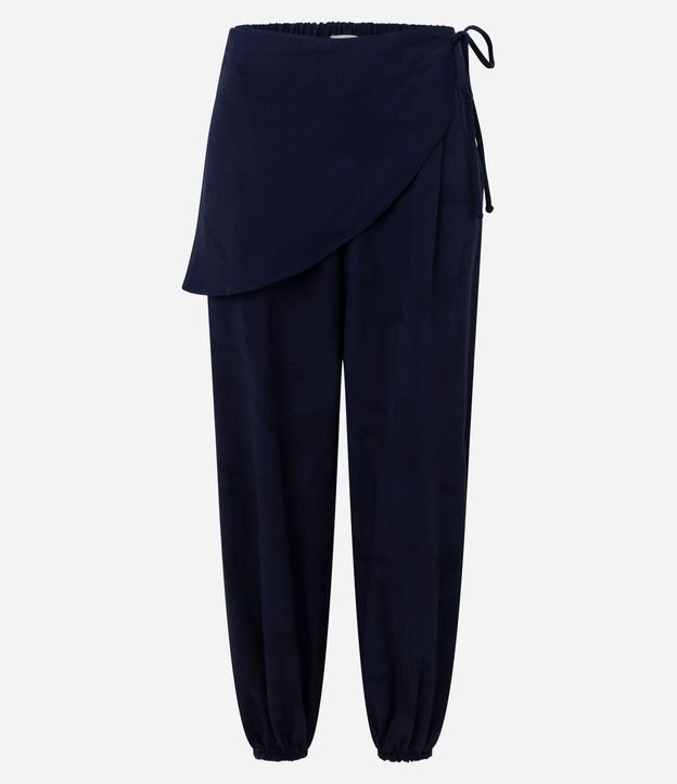 Pantalón Aladim en Jacquard con Canesú Asimétrica Sobrepuesta 6