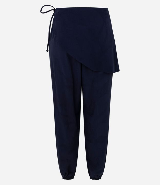 Pantalón Aladim en Jacquard con Canesú Asimétrica Sobrepuesta 8
