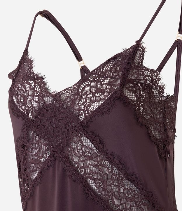 Camisón Larga en Microfibra con Detalles en Encaje 7