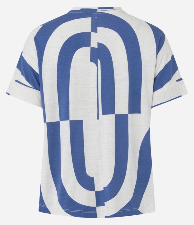 Blusa Manga Corta en Viscosa con Estampa Abstracta 6