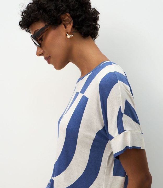 Blusa Manga Corta en Viscosa con Estampa Abstracta 3