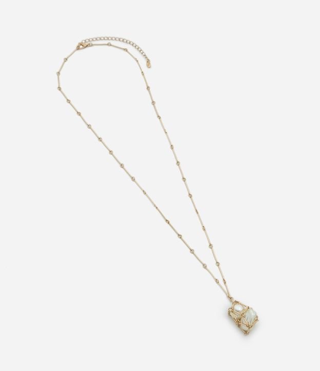 Collar Largo con Cadena Palito y Saco con Perlas 2